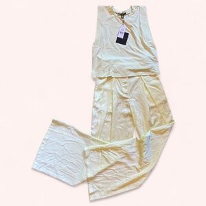 Adrienne Landau Onyx Elegant Lime Cream Relaxed Lounge Set Size S NWT NWOT